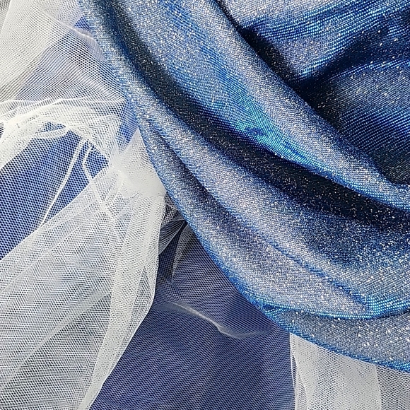 Beautiful Sparklying Holographic Blue Prom Dress - Picture 4 of 7